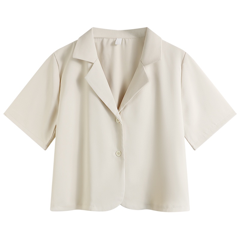 IELGY Áo Khoác Tay Ngắn Màu Sáng Dễ Phối Đồ Thời Trang Cho Nữ