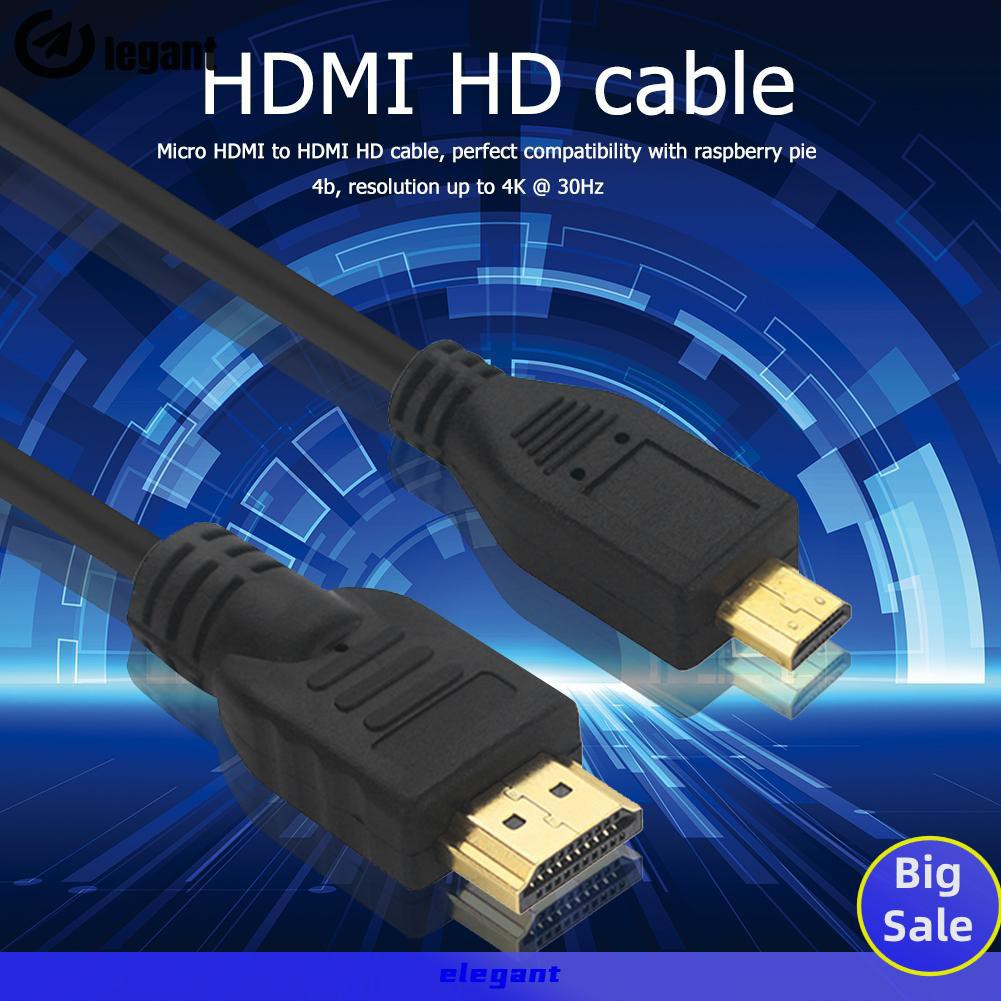 Dây Cáp Chuyển Đổi 1.5m Micro Hdmi Sang Hdmi 4k Hd Cho Raspberry Pi 4b