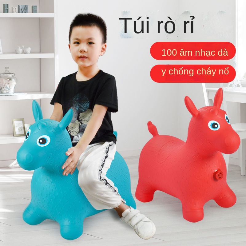✗✇▽Nhạc thiếu nhi nhảy ngựa đồ chơi ngựa bơm hơi tăng độ dày hươu nhảy động vật cưỡi ngựa chống cháy nổ
