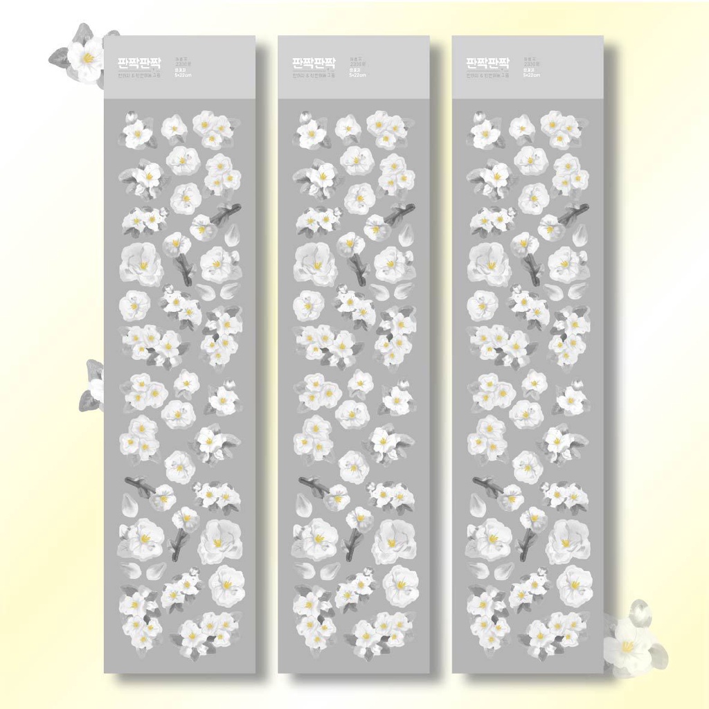Nhãn dán GaLiCiCi hình hoa nhài long lanh phong cách Hàn Quốc DIY