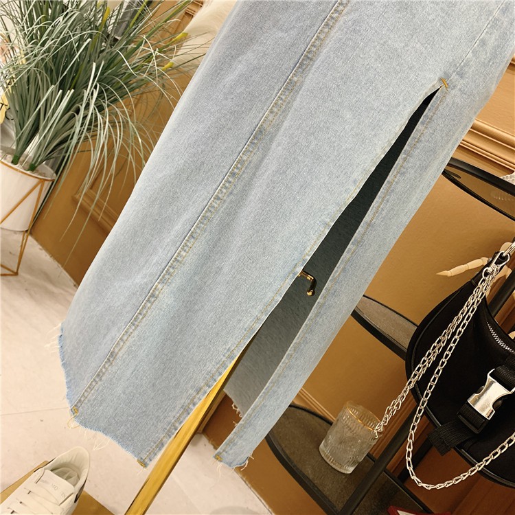 Chân váy jean dáng dài sẻ vạt trước phong cách ullzzang Hàn Quốc CVH2 | BigBuy360 - bigbuy360.vn