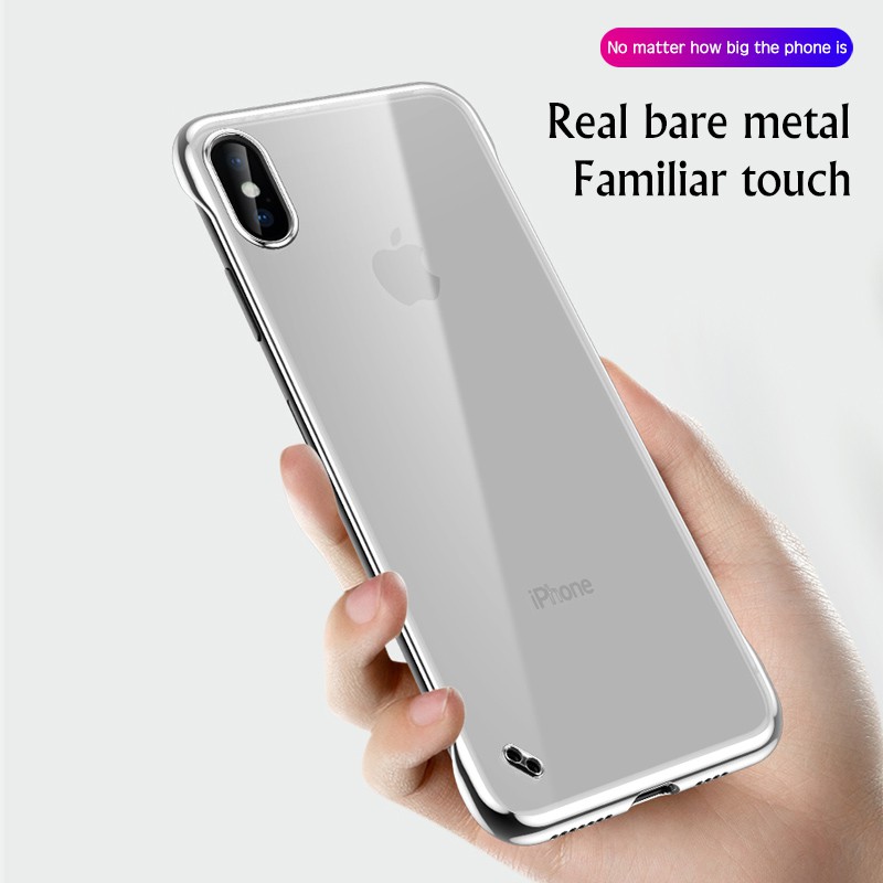 Ốp điện thoại mỏng không viền màu trong suốt cho iPhone XS MAX XR 7 8 plus 6 6s XS X