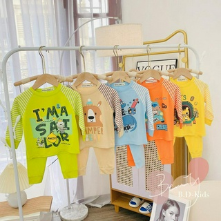 Bộ dài tay hàng minky mom chất thun lạnh in họa tiết động vật dễ thương cho bé trai bé gái