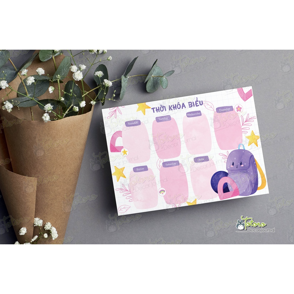 20 mẫu Thời khóa biểu cute