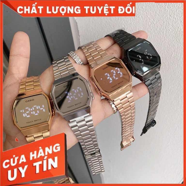Đồng hồ nam, nữ Tráng gương LED cảm ứng cao cấp, dây thép sang trọng cho giới trẻ- Hàng Cao Cấp