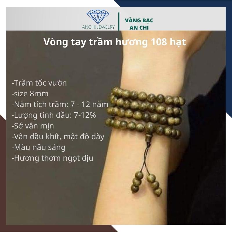 Chuỗi vòng tay trầm hương 108 hạt nhỏ 6mm và 8mm giá rẻ cho nam / nữ, Anchi jewelry