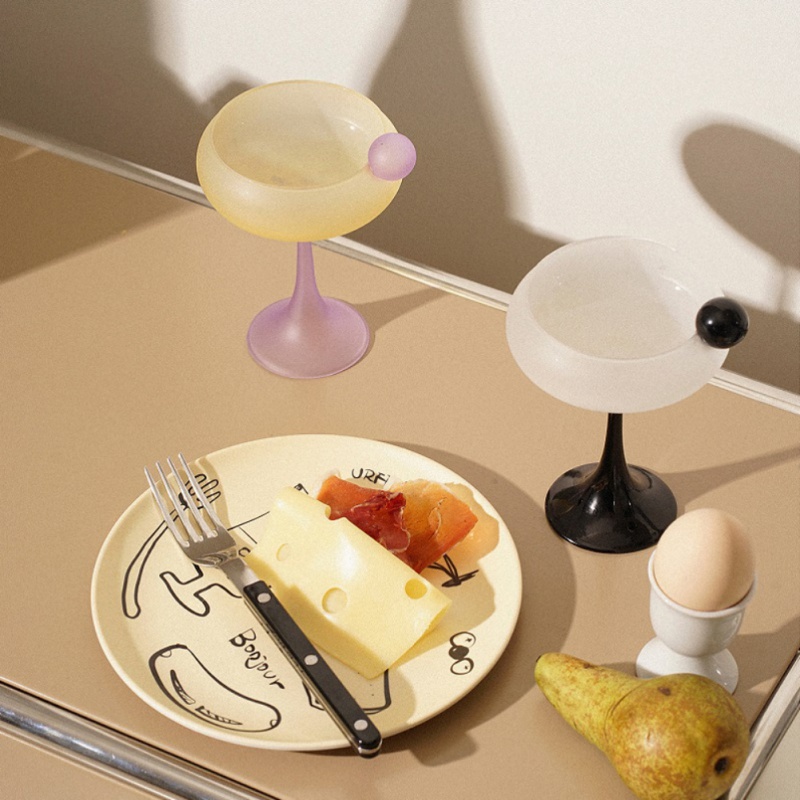 Ly Thủy Tinh Uống Cocktail Có Chân Cao Nhiều Màu