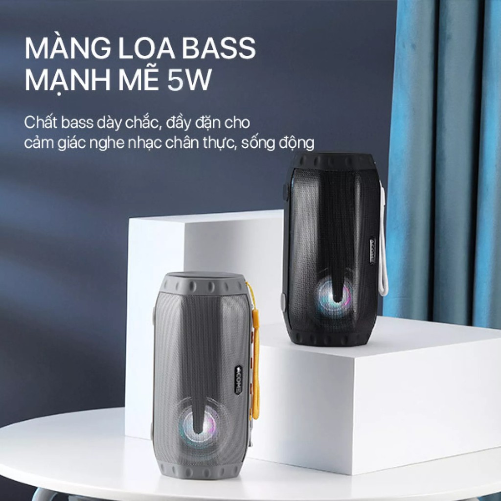 Loa Bluetooth ACOME A3 Công Suất 5W - Hỗ Trợ Kết Nối MicroSD USB Nghe FM - Playtime 8H - HÀNG CHÍNH HÃNG