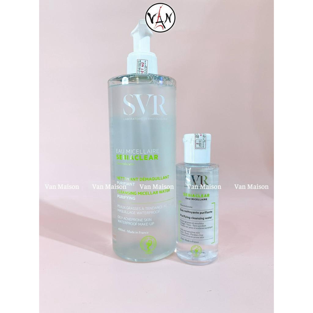 Nước tẩy trang svr sebiaclear eau micellaire giúp làm sạch sâu loại bỏ dầu nhờn 75ml , 400ml