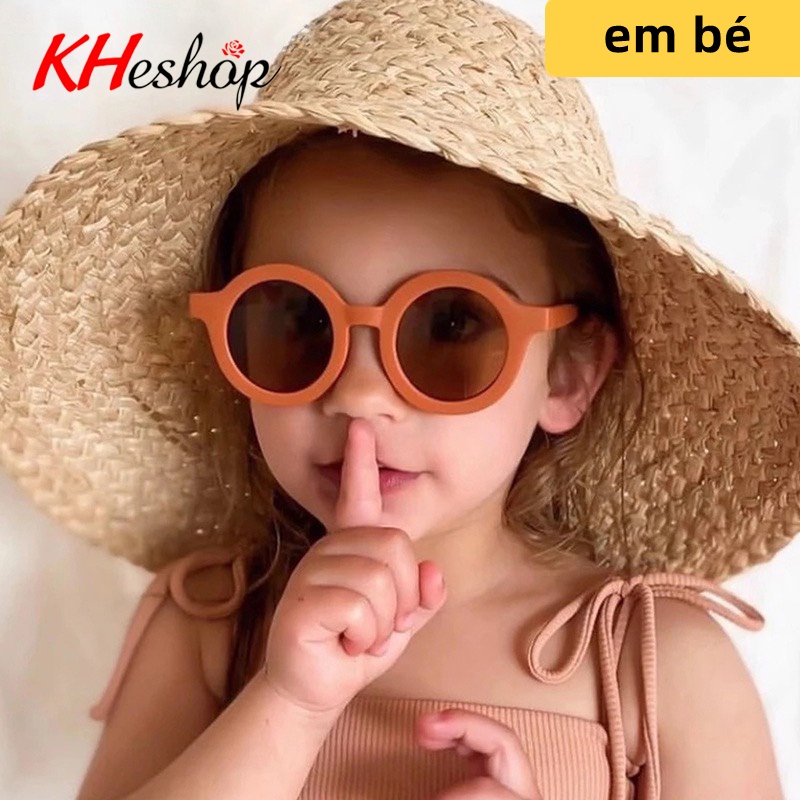 Kính thời trang chống nắng cho bé trai và bé gái , kính râm mặt tròn Hàn Quốc cho bé chống tia cực tím UV400  mã Y1593