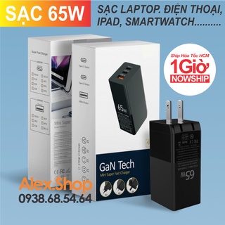 🔥10.10🔥[65W] Cốc Sạc 65W Gan Pro Củ Sạc Đa Năng Sạc Mọi Thiết Bị Laptop, Máy Tính Bảng, Điện Thoại