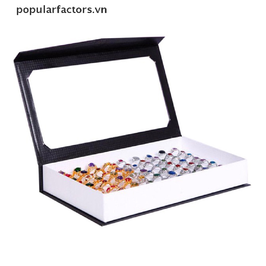 Hộp Đựng Nhẫn 72 Lỗ Hình Chữ Nhật Giá Đỡ
