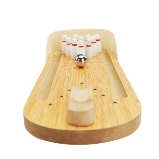 Trò chơi bàn bóng bowling mini bằng gỗ cho bé
