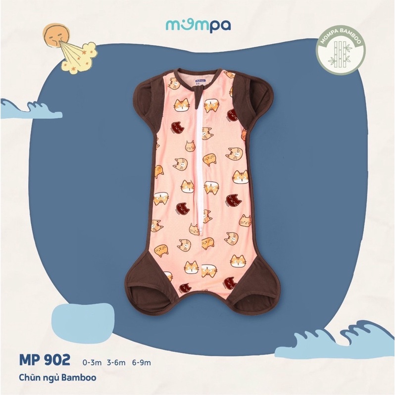 Nhộng chũn, túi ngủ MOMPA sợi tre cao cấp cho bé 3-9 tháng