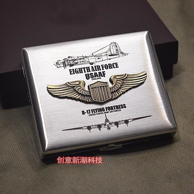 Hộp Đựng Thuốc Lá 20 Điếu Thuốc Bằng Kim Loại Cao Cấp Phong Cách Retro Air Force Mới
