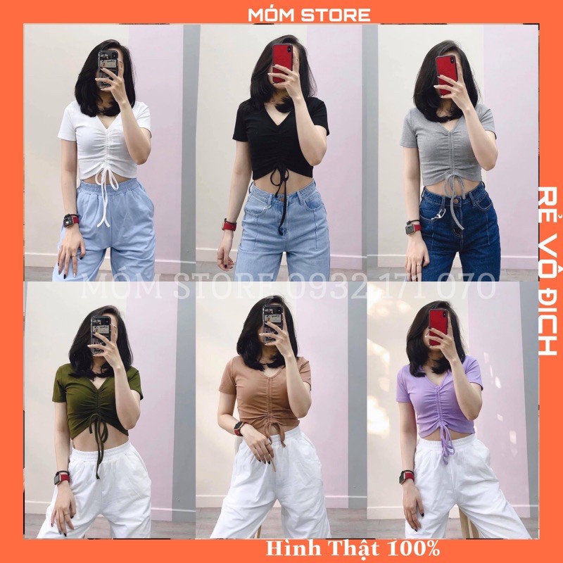 Áo Croptop Rút Dây - Áo Kiểu ZR Xuất Xịn [ ẢNH THẬT 100%