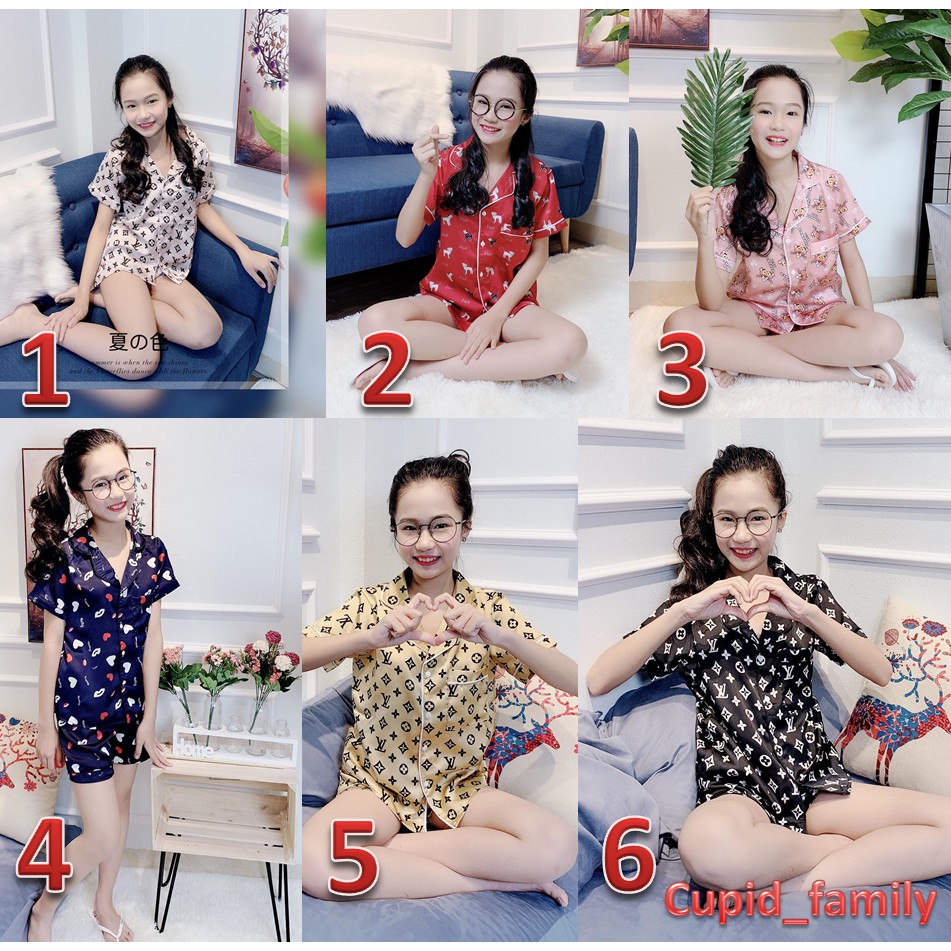 Size Đại 25-45kg : Bộ Pijama Đại Tơ Lụa Hot Hit Cho Bé Gái - BPD3