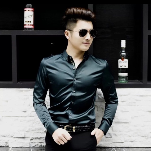 Áo sơ mi nam lụa bóng