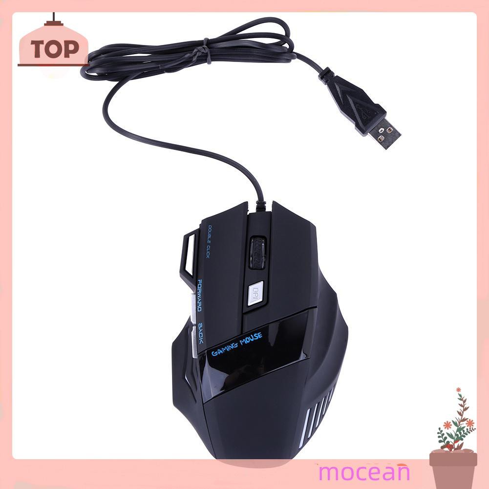 Chuột Chơi Game Mocean 2400 Dpi 7 Nút Có Đèn Led Chuyên Nghiệp
