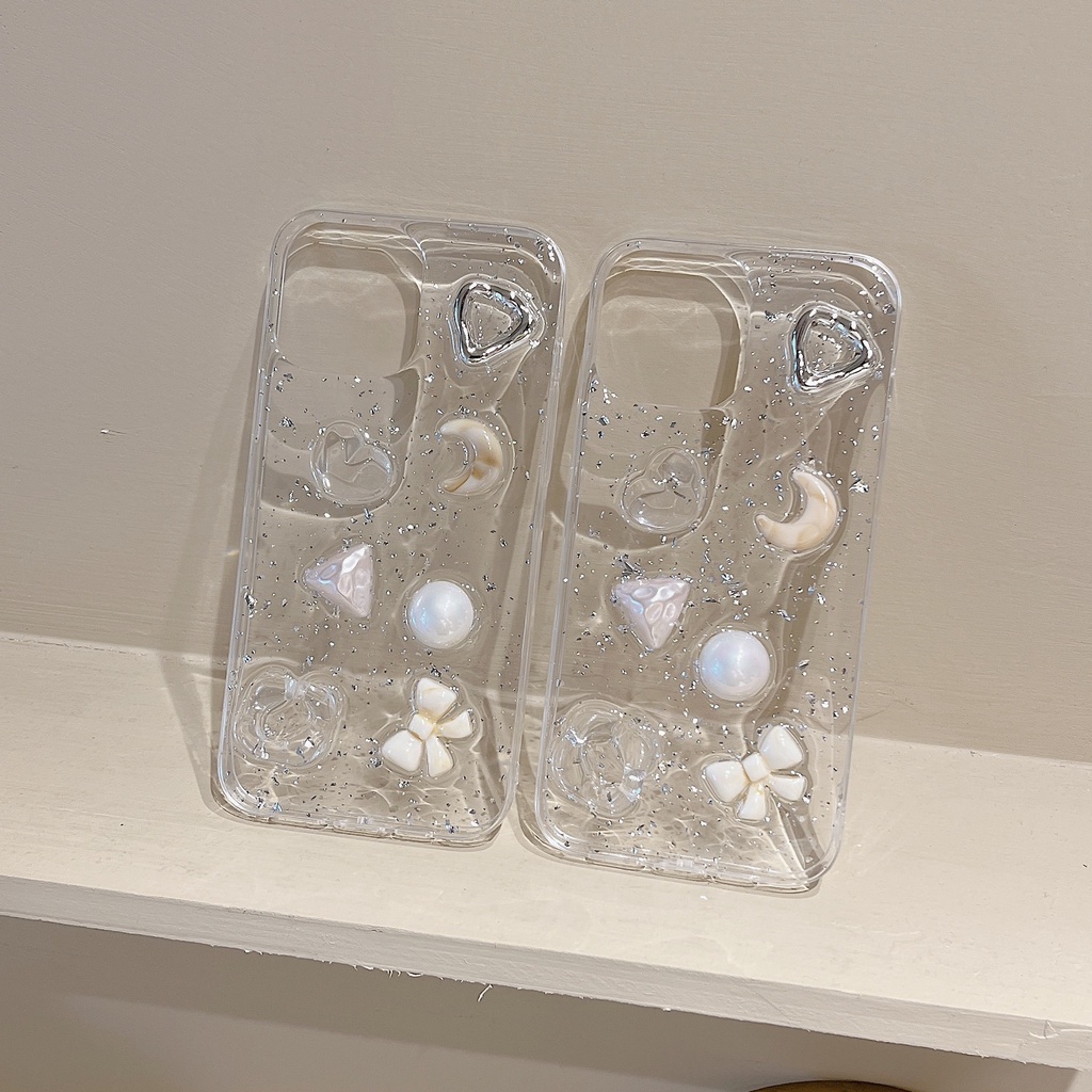 Ốp Điện Thoại Dán Keo Chống Rơi Họa Tiết Nơ Ba Chiều Cho iphone13promax 11pro 12pro