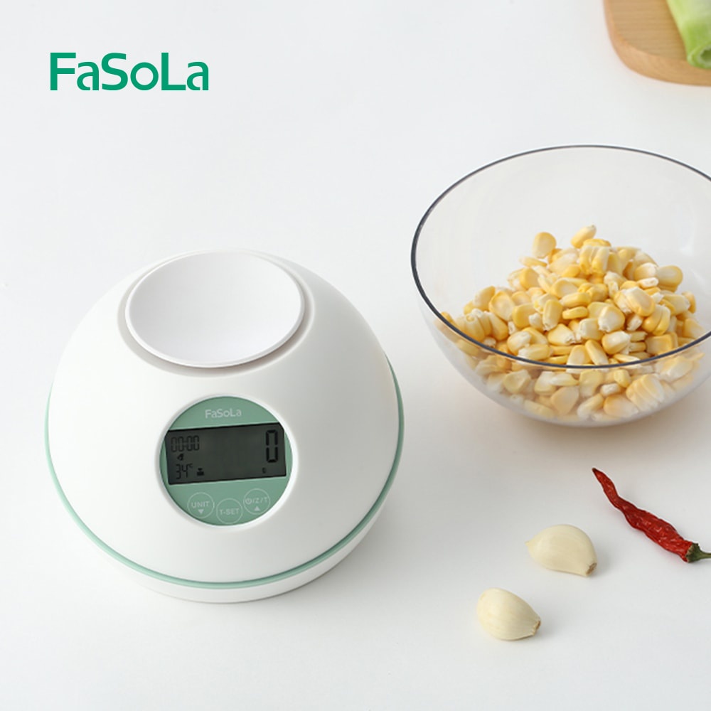 Cân tiểu ly điện tử 5kg đa chức năng, đếm giờ, đo nhiệt độ FASOLA FSLRY-315C