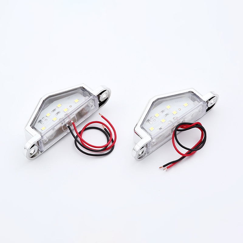 Set 2 Đèn LED 6 Bóng Siêu Sáng Gắn Biển Số Xe Hơi