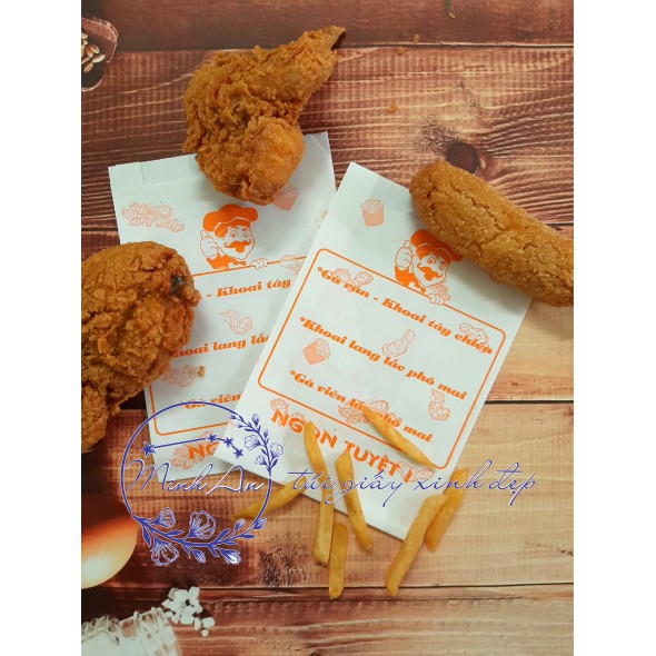 100 Túi Giấy Đựng Gà Rán, Khoai Lắc, Hamburger...Giấy Thực Phẩm kraft 50gms | BigBuy360 - bigbuy360.vn