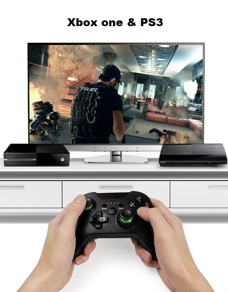 Tay Cầm Chơi Game Không Dây 2.4g Cho Xbox One Ps3 / Android Smart Phone Trên Win Pc 7 / 8 / 10