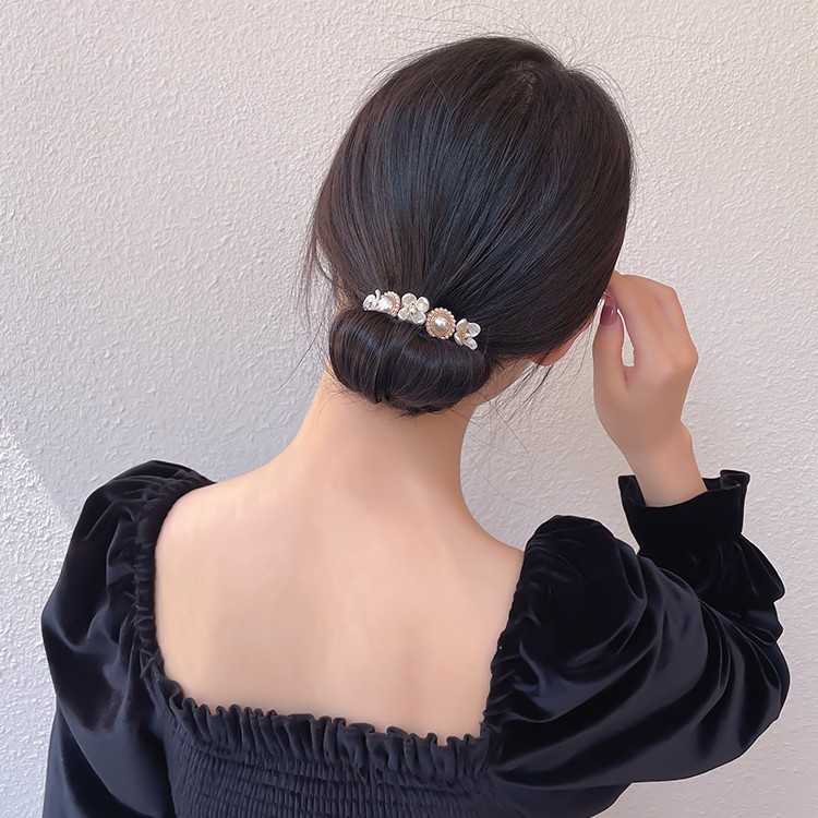 Kẹp tóc đính ngọc trai phong cách mùa hè Hàn Quốc