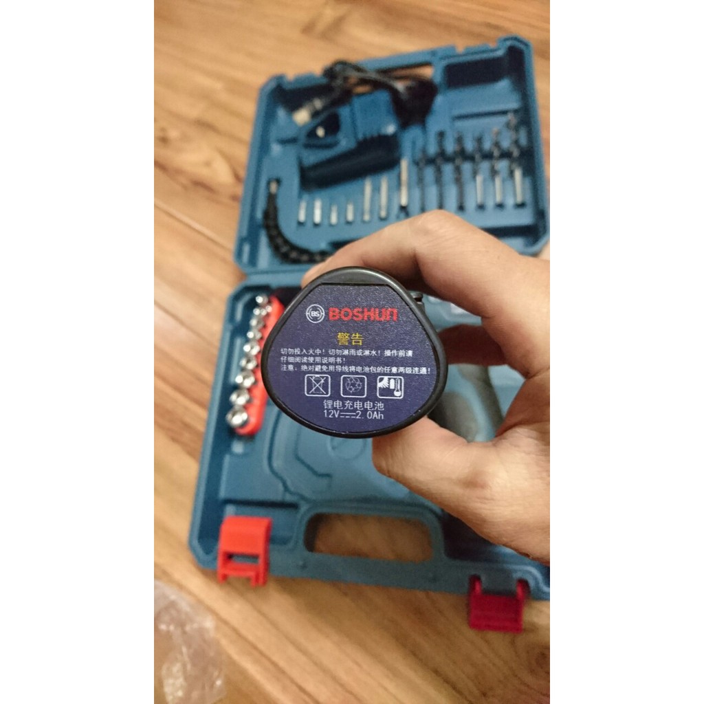 Bộ máy khoan pin, bắt vít pin BOSHUN TSR18 đa năng - Có 2 PIN dùng cả ngày | BigBuy360 - bigbuy360.vn