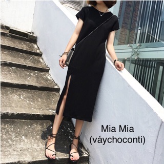 Váy suông xẻ tà có khoá cho ti