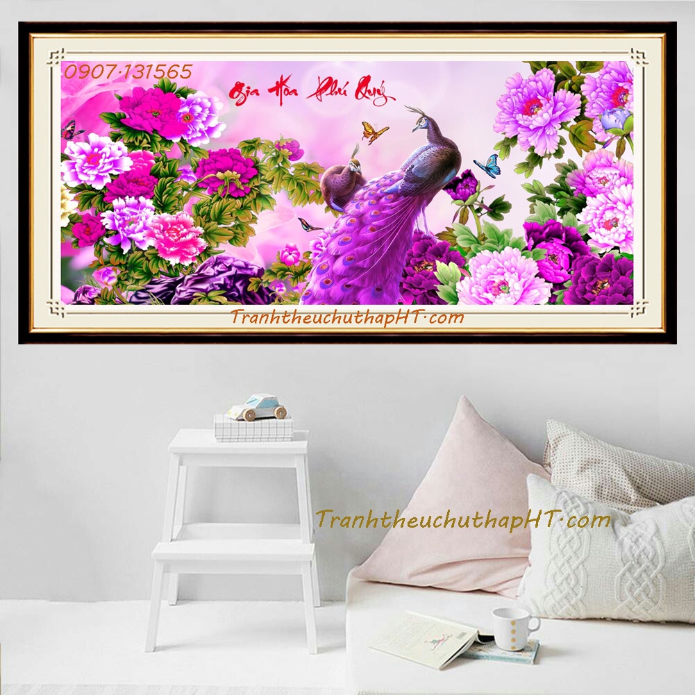 Tranh đính đá Đôi công Gia hòa phú quý VS441: 151*70cm (tự đính)