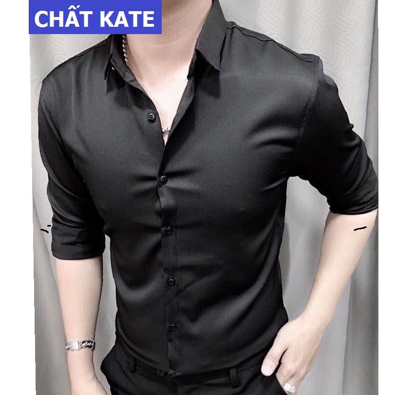 ÁO Sơ Mi Nam Dài Tay Trơn Đen One