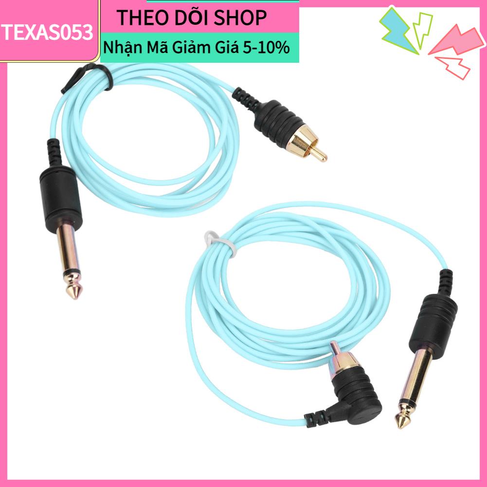 Texas053 7ft RCA Dây kẹp hình xăm Máy siêu mịn Linh hoạt cho Màu xanh lam