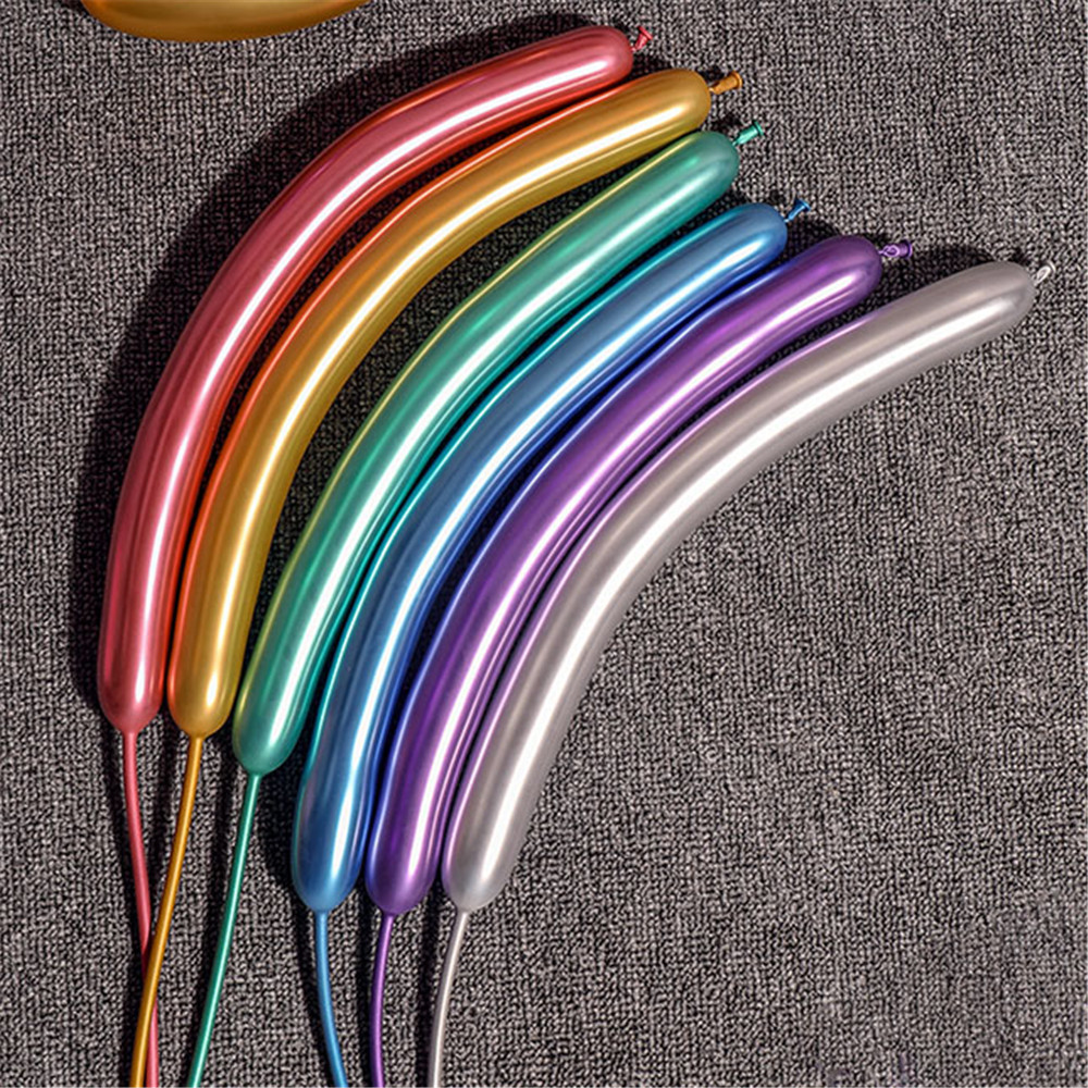 10 Bong Bóng Kim Loại Dài 1.2m Hình Động Vật Hoa Trang Trí Tiệc Cưới