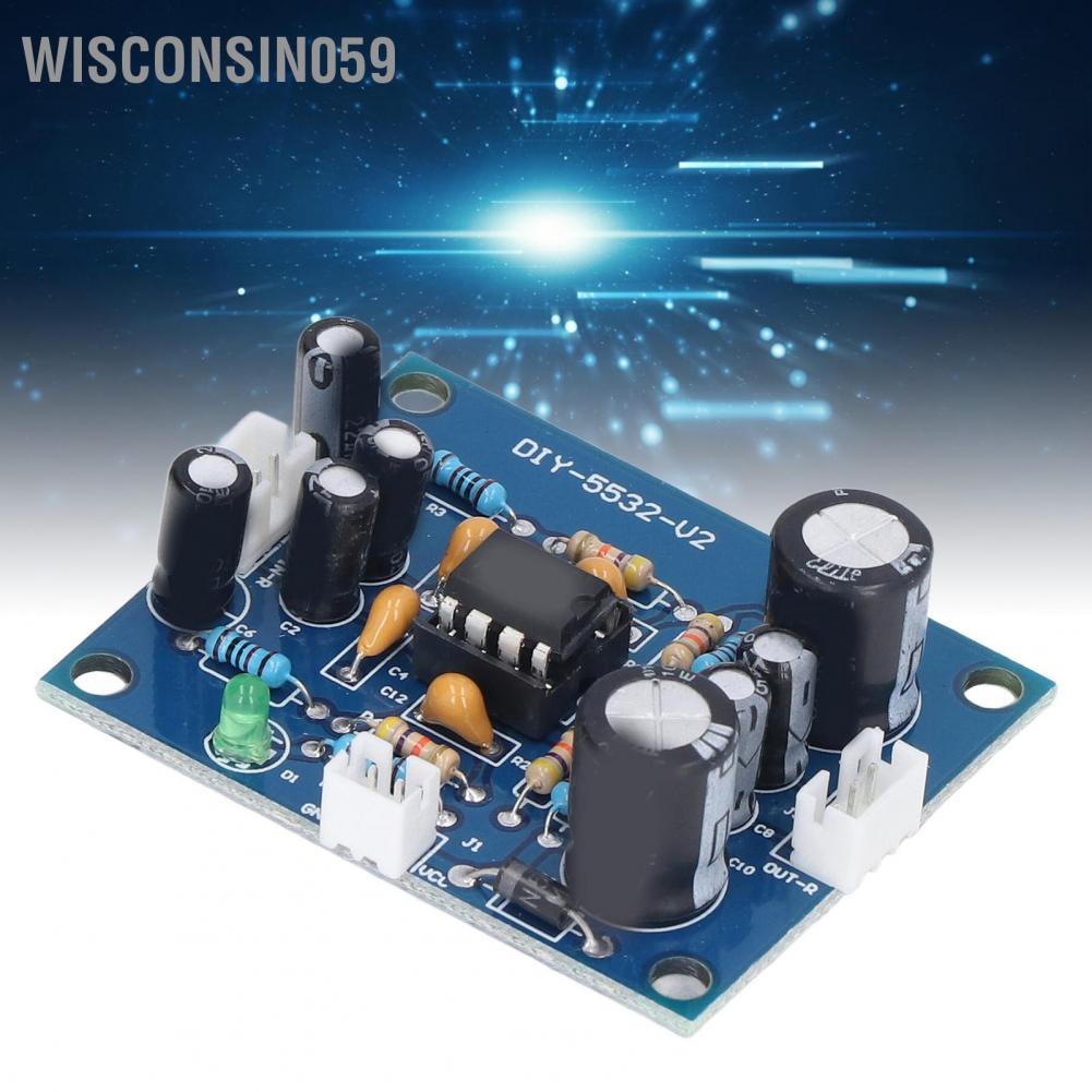Wisconsin059 Bảng mạch tiền khuếch đại PCB Bảng điều khiển đơn phía trước Bảng điều khiển kép Thiết kế 5 lần Độ phóng đại 12‑35V