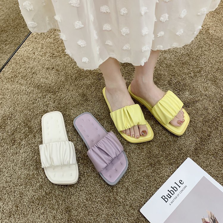 [ Mã 66CBSALE giảm 30K đơn 200K] Dép Nữ Đế Bằng Mũi Vuông Thời Trang Thanh Lịch | BigBuy360 - bigbuy360.vn