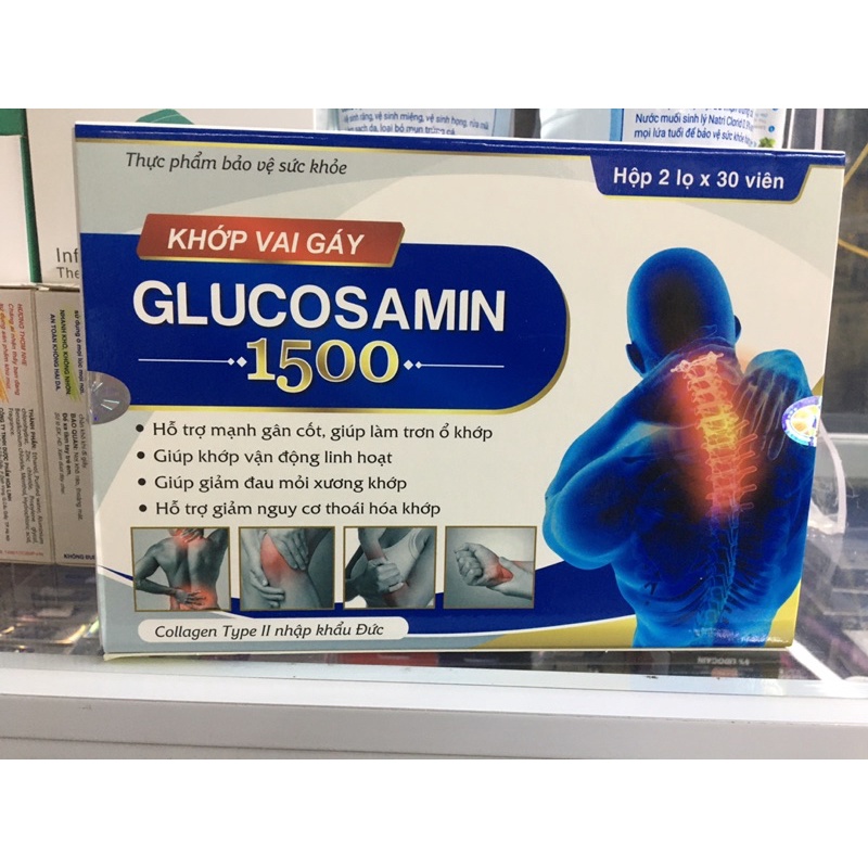 Hỗ trợ xương khớp, Viêm khớp, Viên uống xương khớp Glucosamine 1500 làm giảm đau khớp vai gáy bôi trơn xương khớp