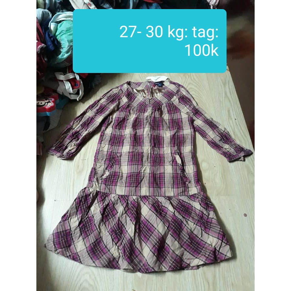 áo đầm caro cho bé 27-30 kg ms15