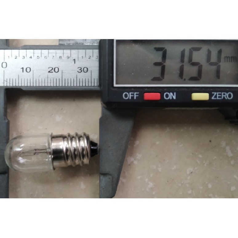 Bóng đèn sợi đốt E12 18V 0.11A đuôi xoáy 12mm