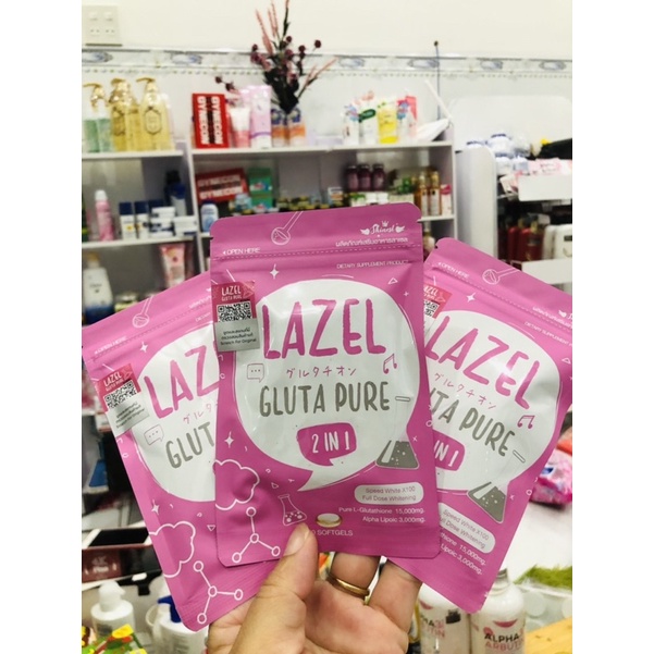 Viên trắng da Lazel Gluta Pure 2in1 Thái Lan