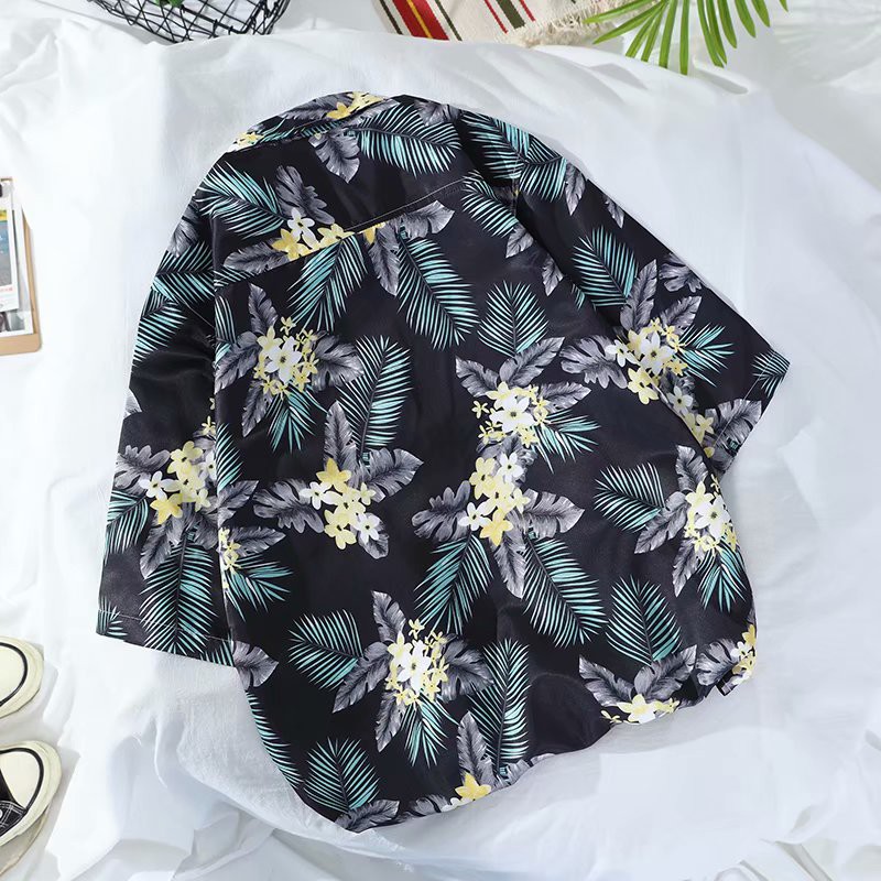 Summer Fashion Floral Print Short Sleeve Shirt For Men