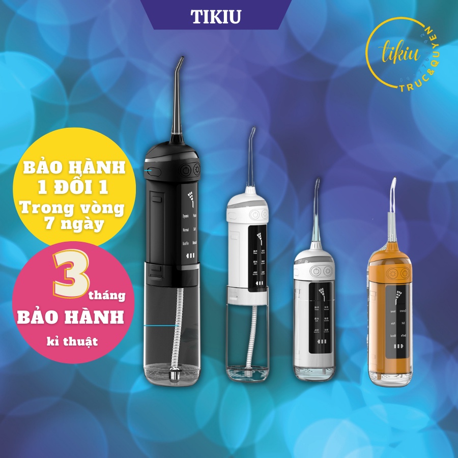 Máy Tăm Nước Mèo Máy TIKIU IPX7 RoHS L13 Chống Thấm Nước Kèm Dây Sạc, 4 Đầu Xịt Và Túi Vải Cao Cấp