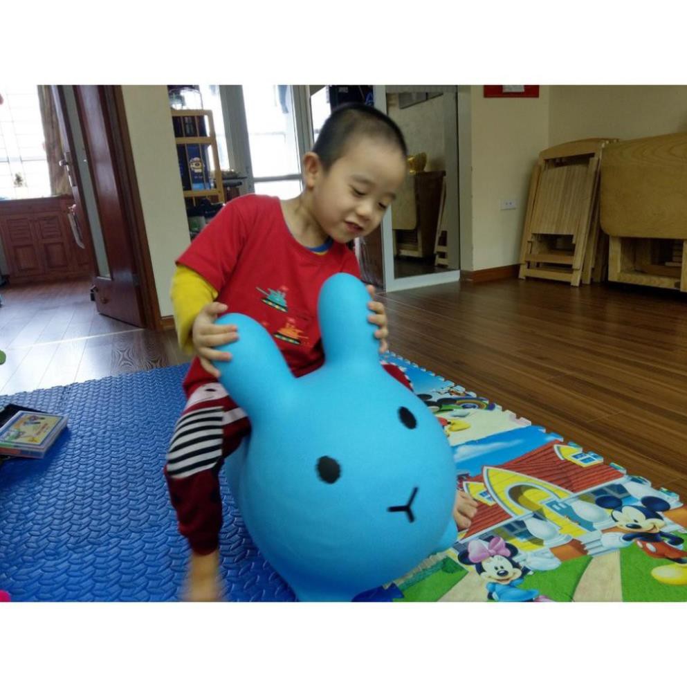 Đồ chơi thú nhún Thỏ Trắng  không mùi cao su bé thỏa sức nhún nhảy bé thích mê, tăng cường vận động