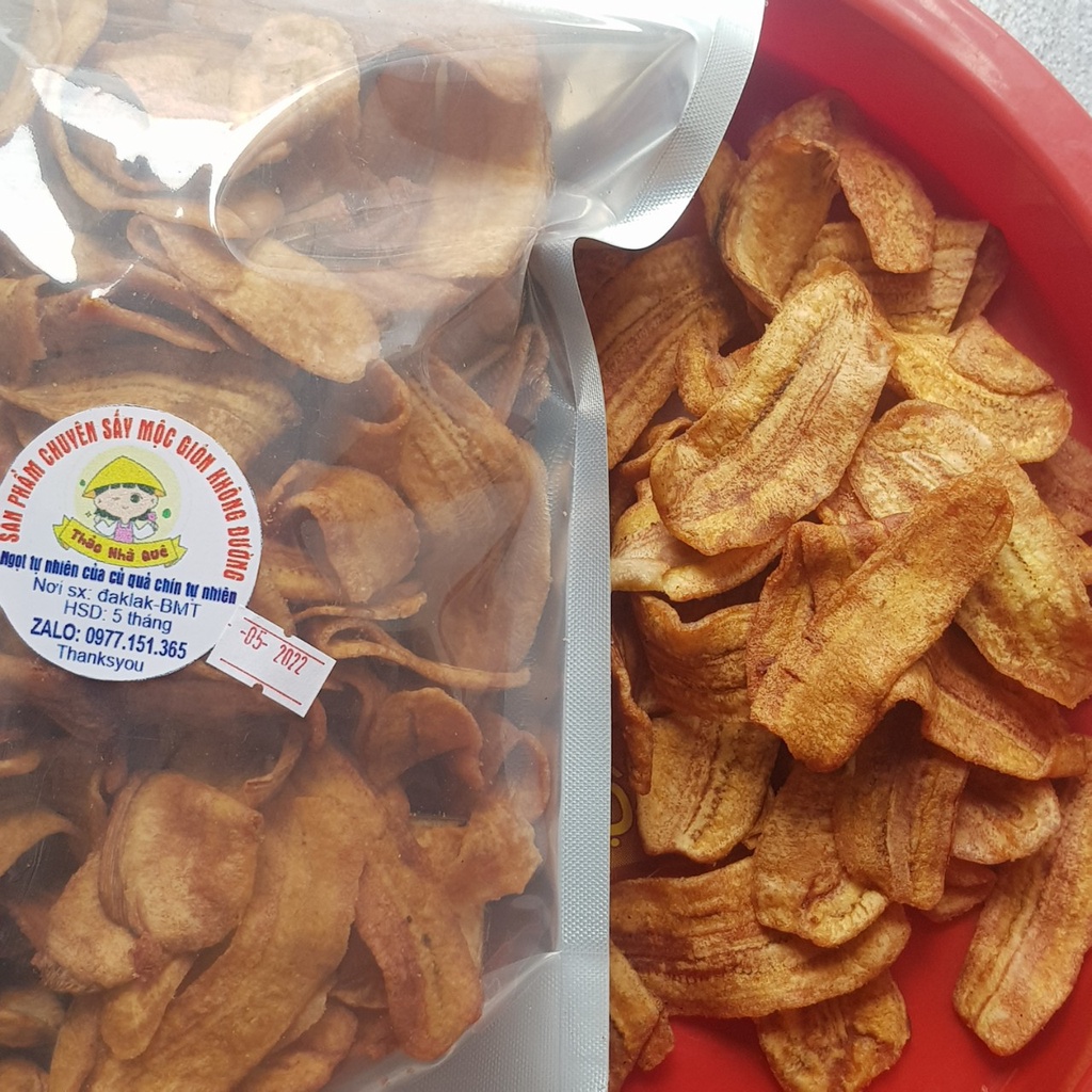 Chuối sấy không đường khô giòn ăn kiêng trái cây sấy không chất bảo quản-đồ ăn vặt ngon 500g