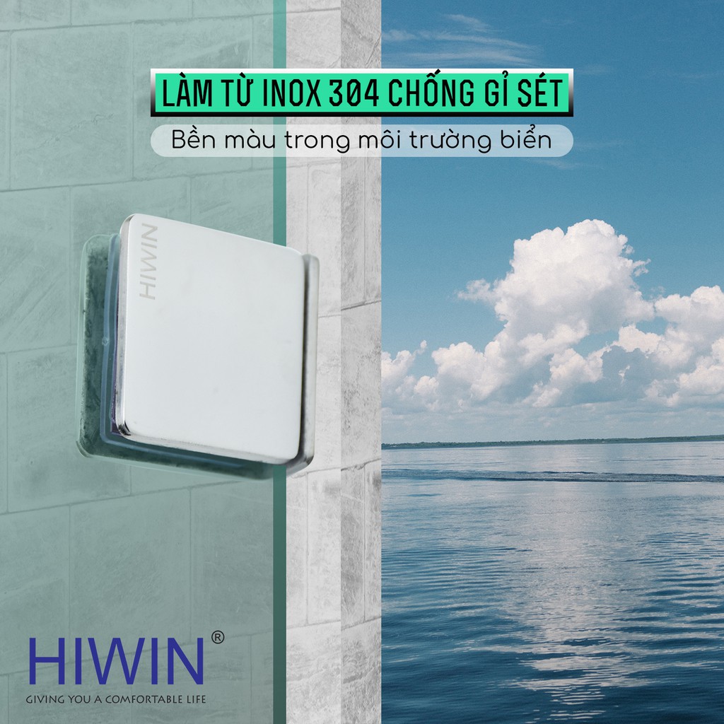 Kẹp cabin tắm 0 độ kính - tường cạnh thẳng bo góc Hiwin FC-085 mặt gương