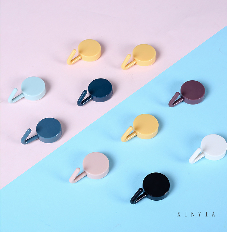 Móc treo đồ dán tường mini độ dính mạnh kiểu morandi dễ thương sáng tạo dùng để trang trí nhà tắm trong nhà