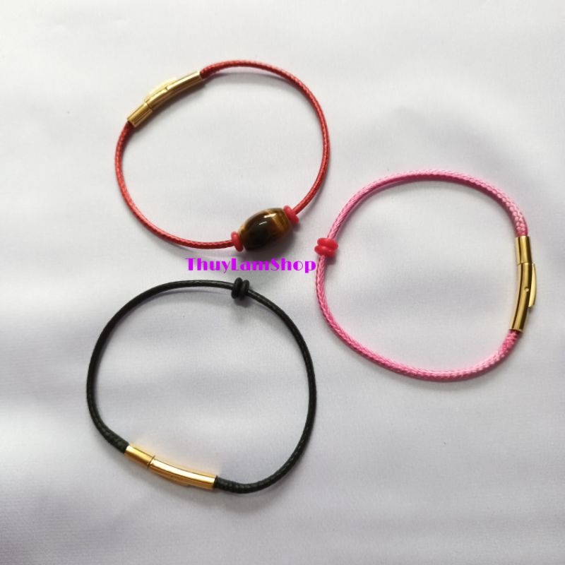 Vòng tay lu thống đá mắt hổ đã Trì Chúđầu xuôi đuôi lọt khóa bấm cao cấp