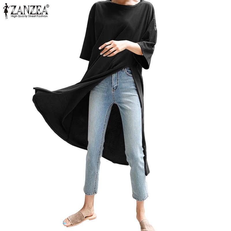 Zanzea Áo Thun Nữ Tay Lỡ Form Dài Rộng Thời Trang Hàn
