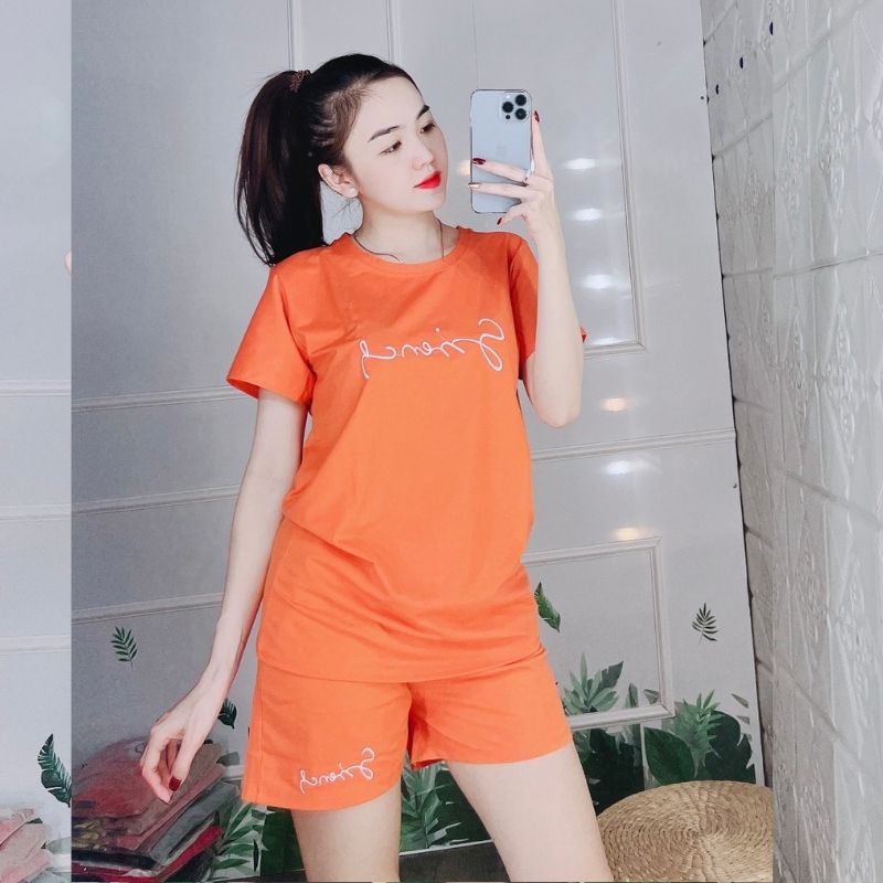 Đồ bộ nữ mặc nhà dễ thương quần đùi mùa hè Đồ bộ thể thao nữ đồ ngủ Bigsize trung niên cao cấp thun cotton BD03